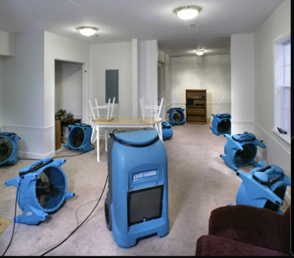 Air movers and dehumidifier setup for Water Extraction & Removal in Lewisboro
